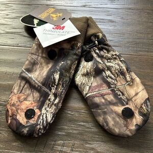 Mossy Oak Hot Shot 3M Thinsulate insulated camo, fingerless,fleece lined mittens